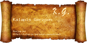 Kalapis Gerzson névjegykártya